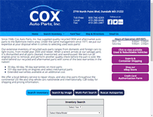 Tablet Screenshot of coxautoparts.com